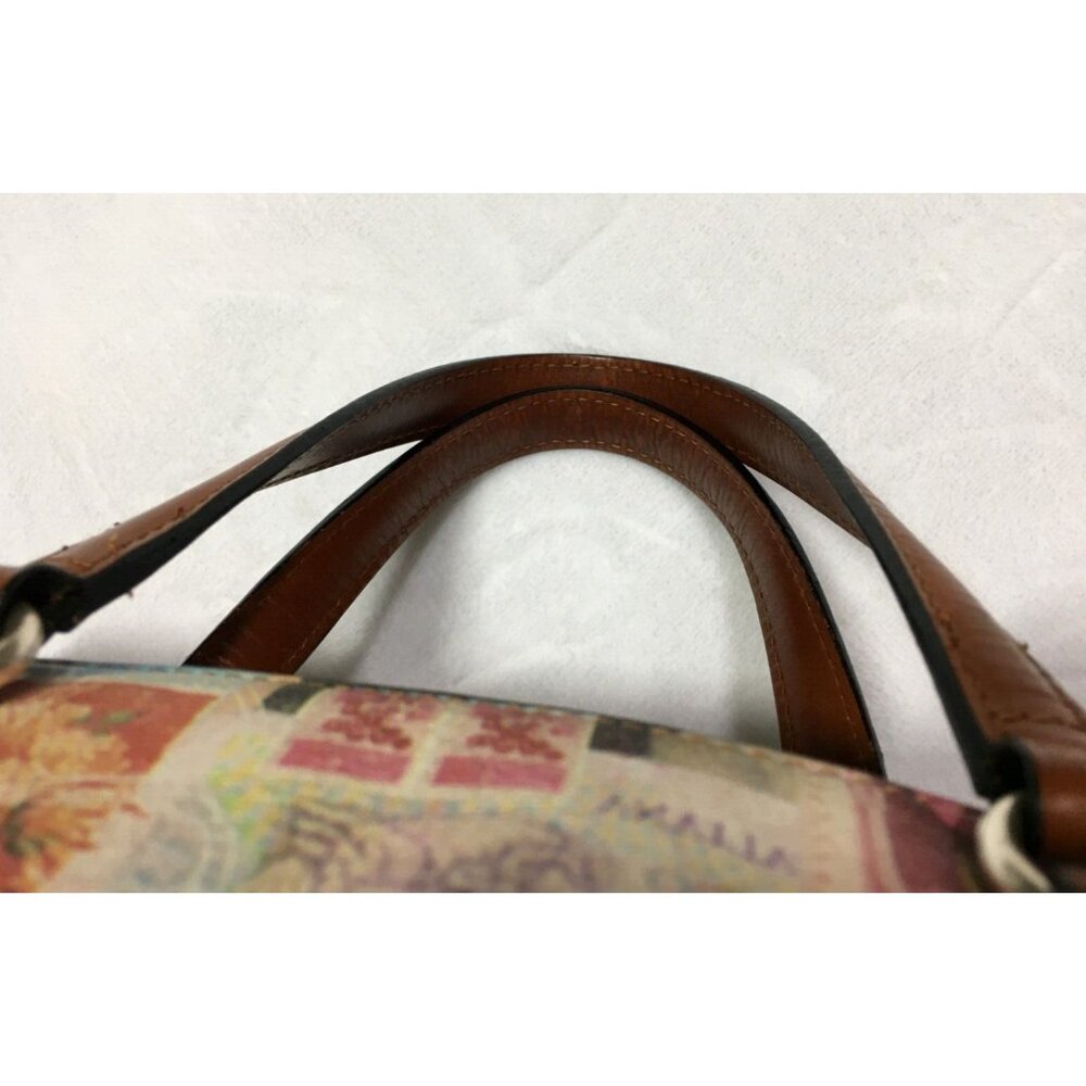 Fossil Leather Handbag Coronado Vintage Stamps Print Satchel NO SHOULDER STRAP - Picture 16 of 16